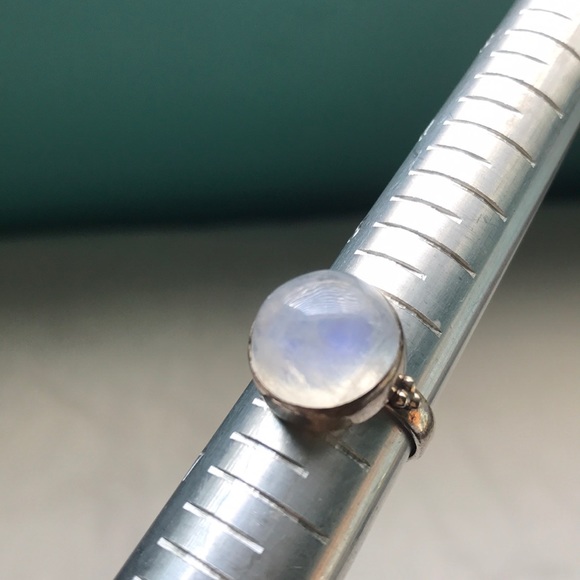 Vintage rainbow moonstone 925 sterling silver ring - Picture 6 of 8